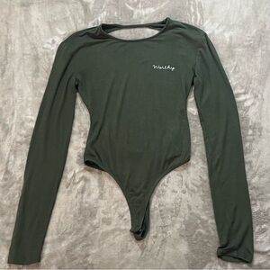 WET SEAL OLIVE GREEN BODYSUIT